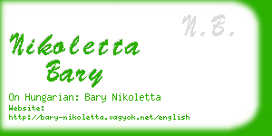 nikoletta bary business card